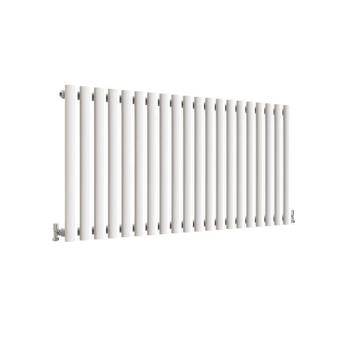 Horizontal Oval Column Anthracite & White Designer Central Heating Radiator UK