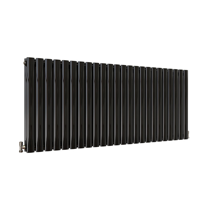 Horizontal Oval Column Anthracite & White Designer Central Heating Radiator UK