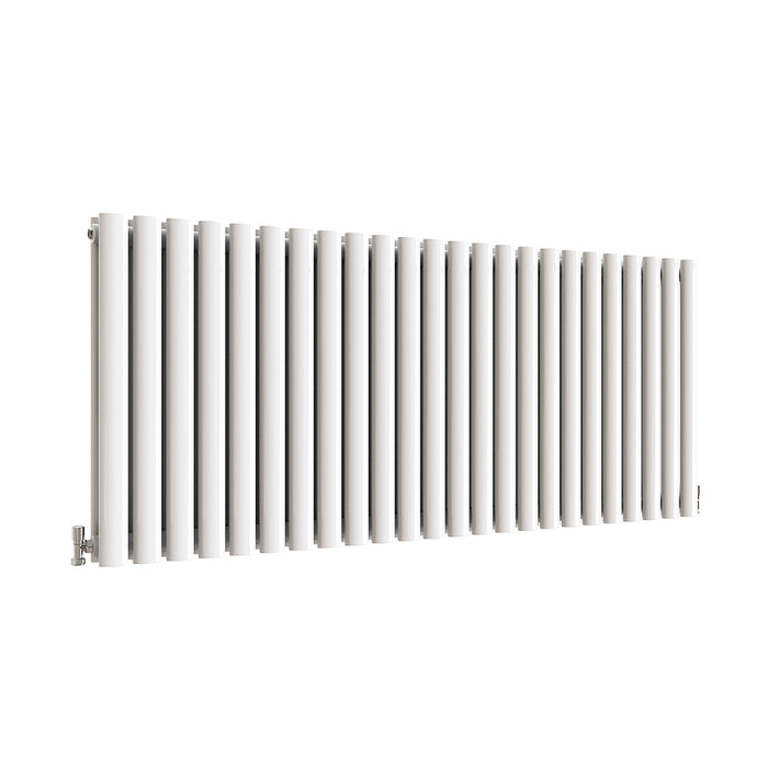 Horizontal Oval Column Anthracite & White Designer Central Heating Radiator UK