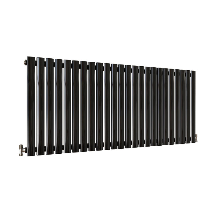 Horizontal Oval Column Anthracite & White Designer Central Heating Radiator UK