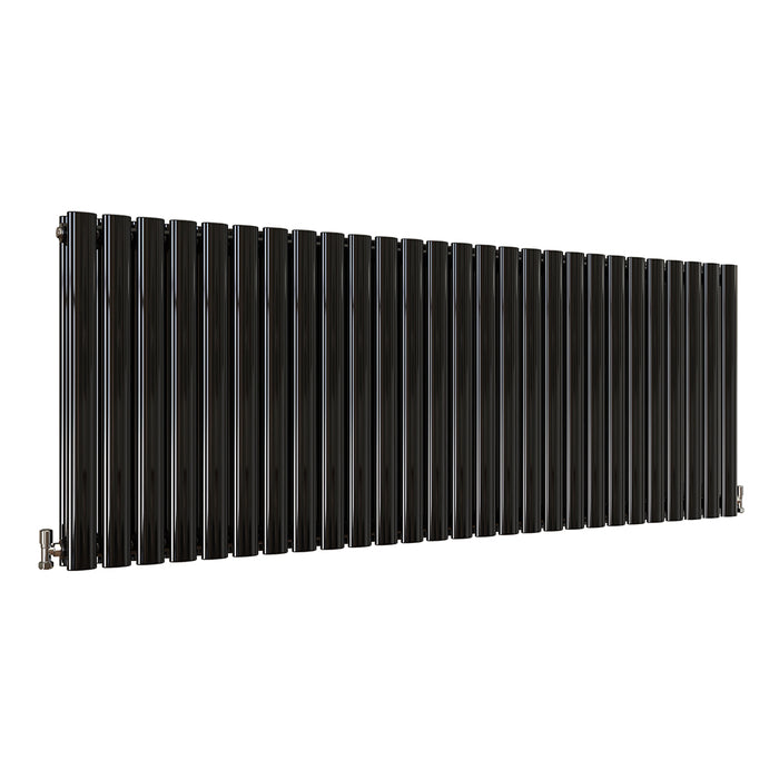 Horizontal Oval Column Anthracite & White Designer Central Heating Radiator UK