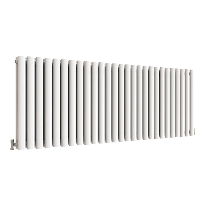 Horizontal Oval Column Anthracite & White Designer Central Heating Radiator UK