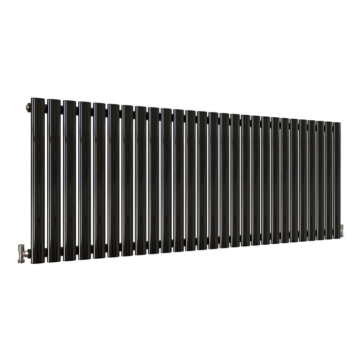 Horizontal Oval Column Anthracite & White Designer Central Heating Radiator UK