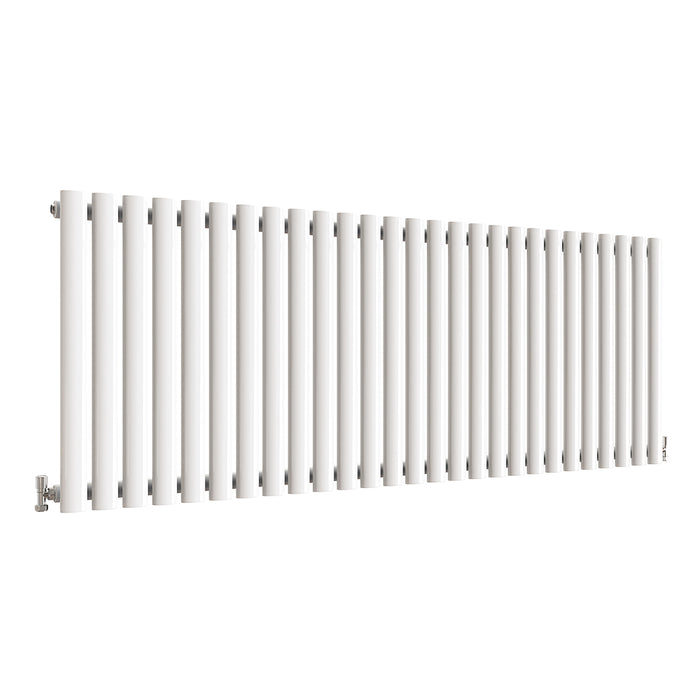 Horizontal Oval Column Anthracite & White Designer Central Heating Radiator UK