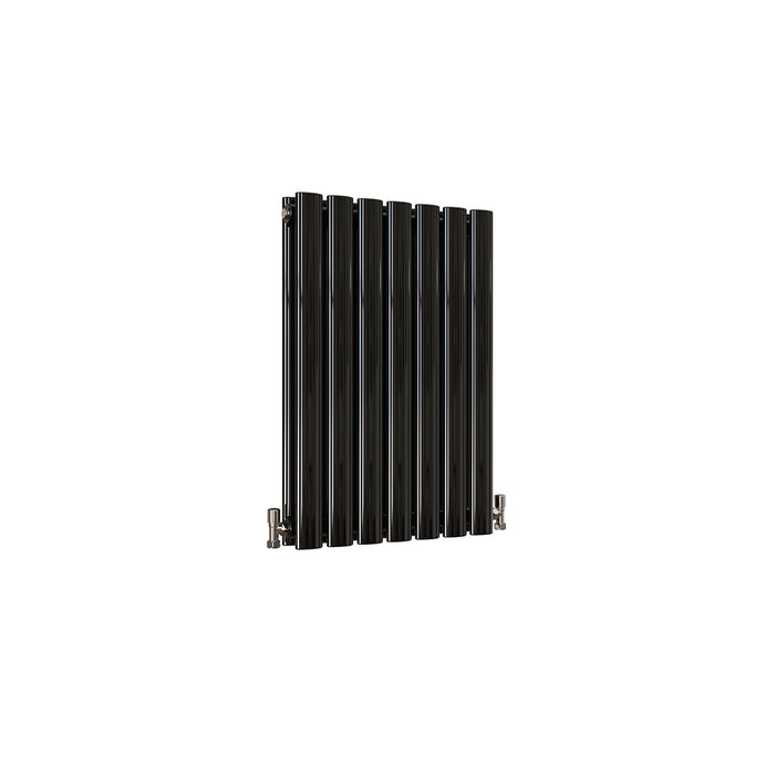 Horizontal Oval Column Anthracite & White Designer Central Heating Radiator UK