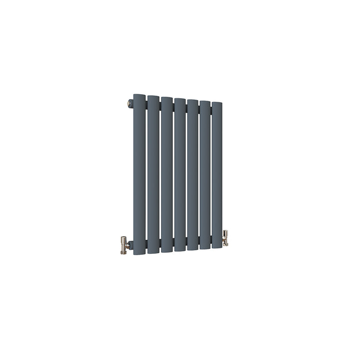 Horizontal Oval Column Anthracite & White Designer Central Heating Radiator UK