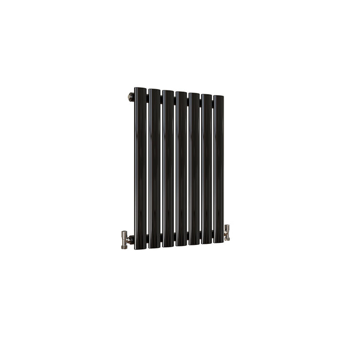 Horizontal Oval Column Anthracite & White Designer Central Heating Radiator UK