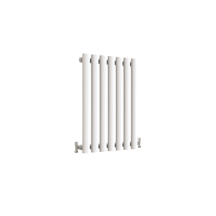 Horizontal Oval Column Anthracite & White Designer Central Heating Radiator UK