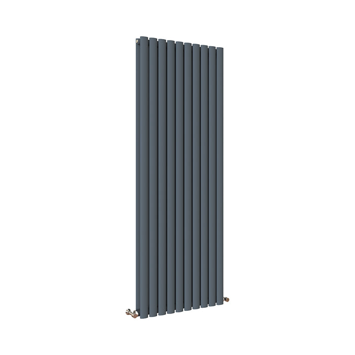 Oval Column White & Anthracite & Black Tall Vertical Central Heating Radiator