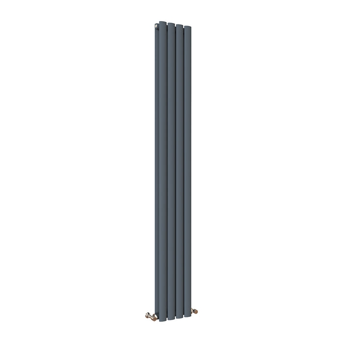 Oval Column White & Anthracite & Black Tall Vertical Central Heating Radiator