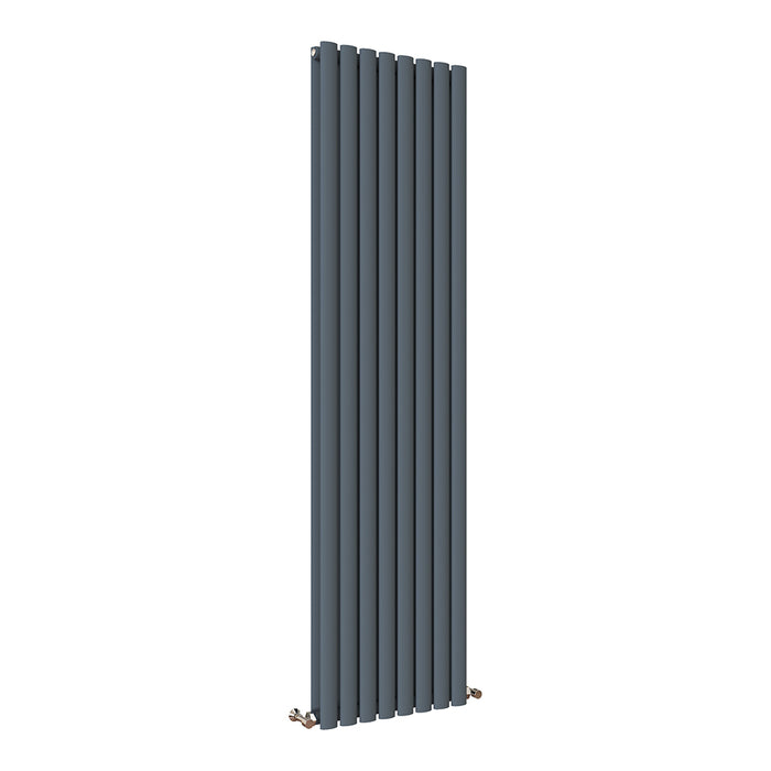 Oval Column White & Anthracite & Black Tall Vertical Central Heating Radiator