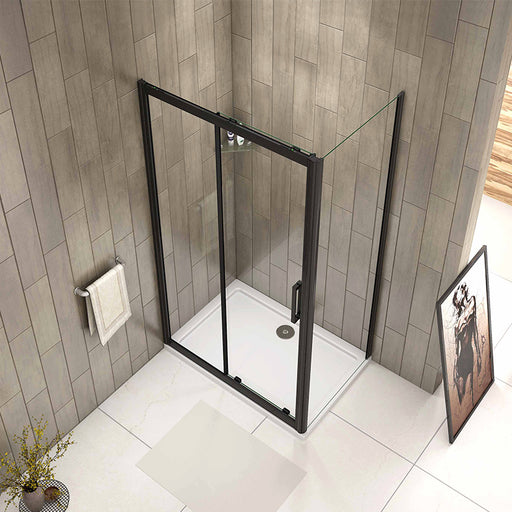 AICA-Black-Sliding-Shower-Enclosure-8mm-NANO-Glass-170x80CM-2