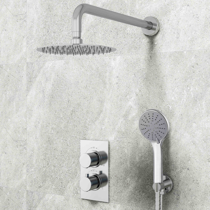 AICA Round Concealed Thermostatic Mixer Shower Chrome Valve Mixer  Set