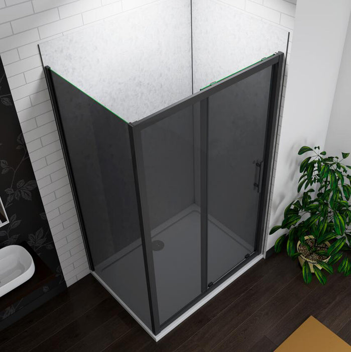 8mm EASY CLEAN Tempered Glass Sliding Shower Door + Side Panel 195cm