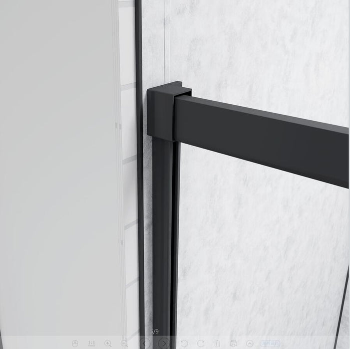 195cm Black Single Sliding Shower Door 8mm NANO Tempered Glass tray optional