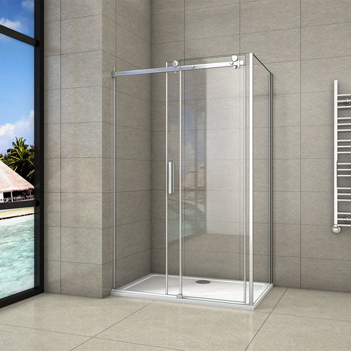 AICA-100x70CM-Frameless-Sliding-Shower-Enclosure-2