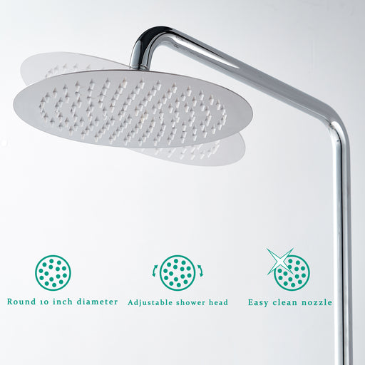 AICA ROUND SILVER SHOWER SET