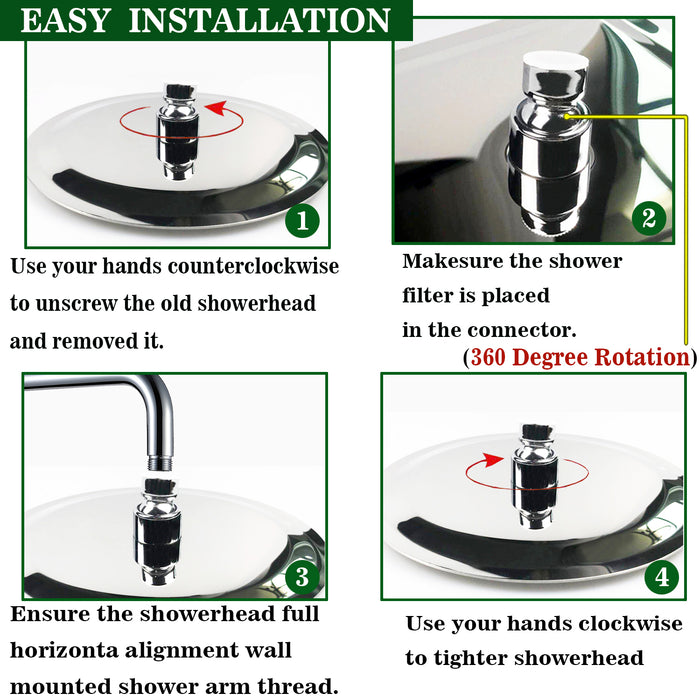 AICA Concealed Round Thermostatic Shower Mixer Chrome Bathroom Twin Head Valve Set