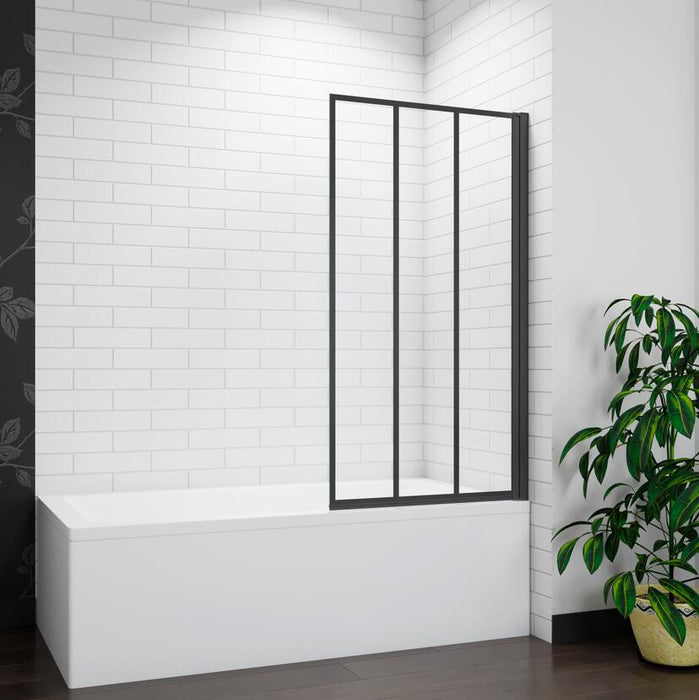 70x140cm Pivot Shower Bath Screen Frameless Black Silk Glass Panel