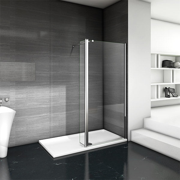 700mm Walk In Shower Enclosure Wet Room Screen 200cm + Flipper Panel