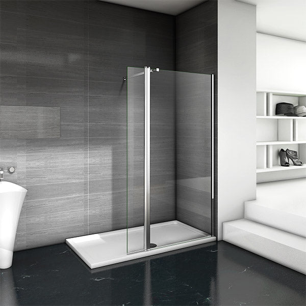 700mm Walk In Shower Enclosure Wet Room Screen 200cm + Flipper Panel