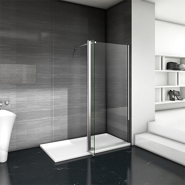 700mm Walk In Shower Enclosure Wet Room Screen 200cm + Flipper Panel