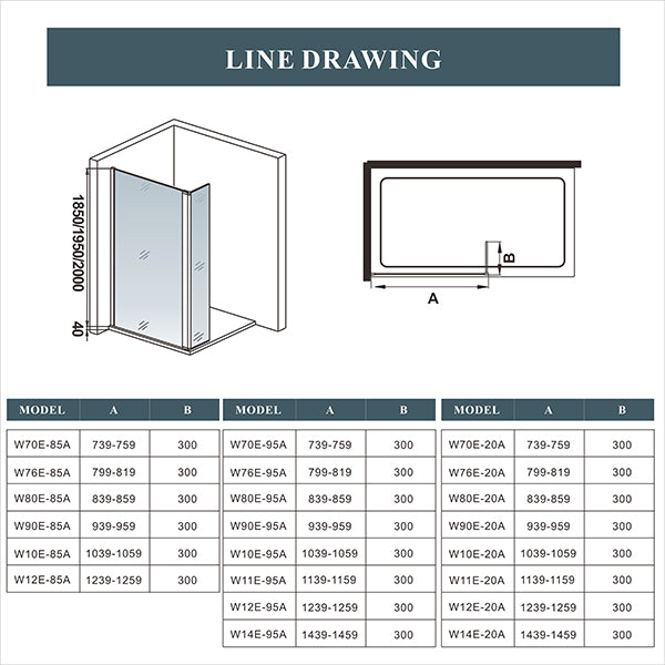 700mm Walk In Shower Enclosure Wet Room Screen 200cm + Flipper Panel