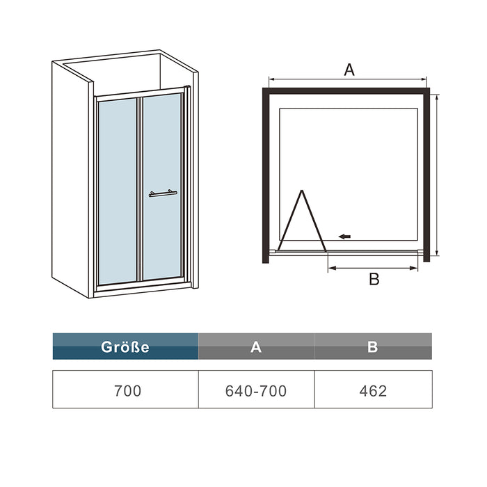 AICA Bathrooms Shower room glass Bathr Bi fold door