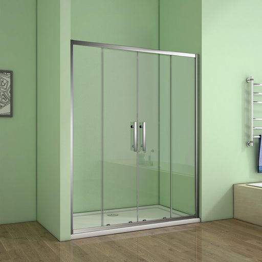 1200x1850 Walk In Sliding AICA shower enclosure, Screen Door Chrome