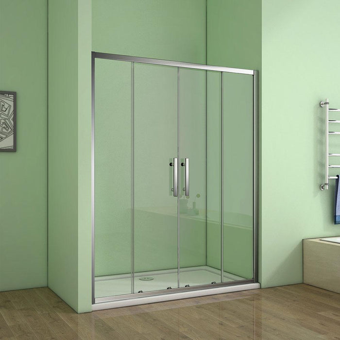 1500x1850 Walk In Sliding AICA shower enclosure, Screen Door Chrome