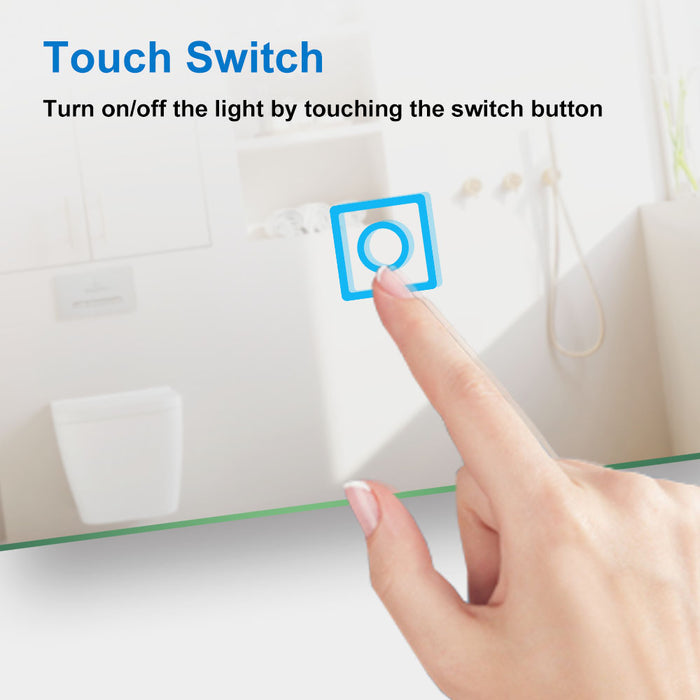 Bathroom Illuminated LED Mirror Touch Switch Sensor