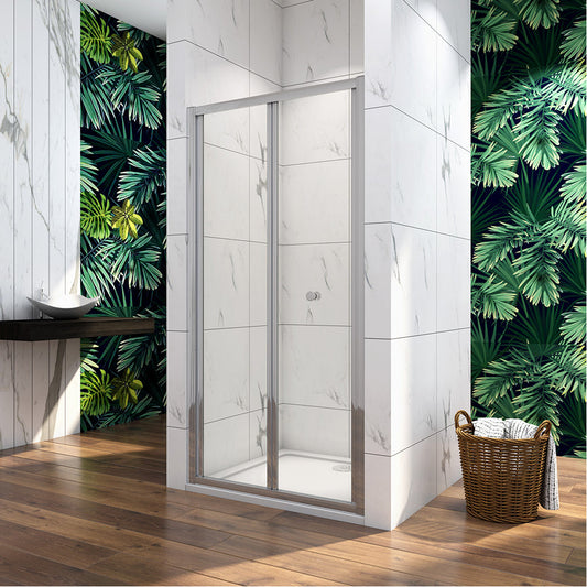 AICA-bathrooms-Bi fold-Shower-Glass-Door-1000mm-1