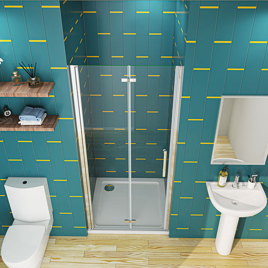 AICA-bathrooms-Frameless-100cm-bi fold-Shower-Hinge-Door-1