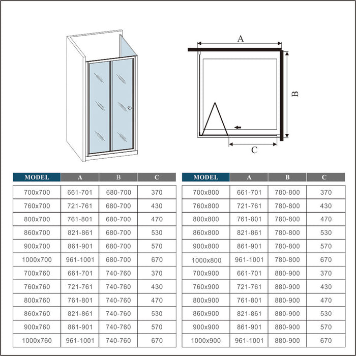 Chrome,bifold shower rectangle enclosures,shower tray,shower door