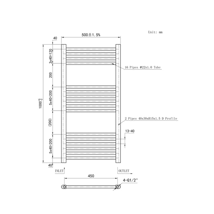 Chrome Bathroom Central Heating Towel Rail Straight Designer Ladder Radiator Warmer