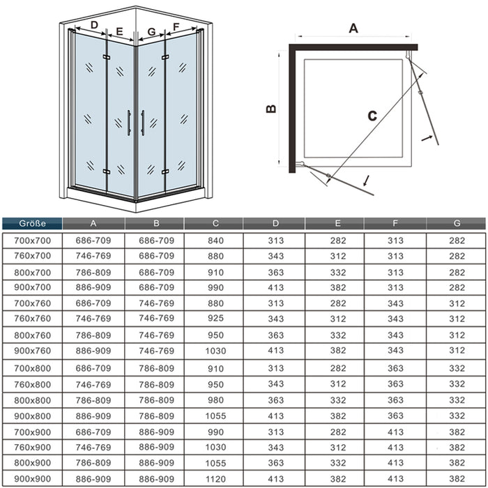 AICA shower enclosure shower door