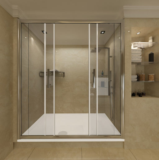 1400-1700 Chrome Sliding Double AICA shower door,Tray