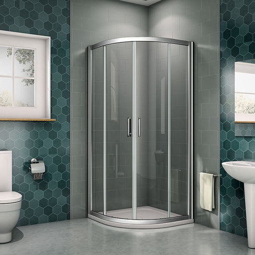 Quadrant shower, door,stone shower tray,1900,Chrome