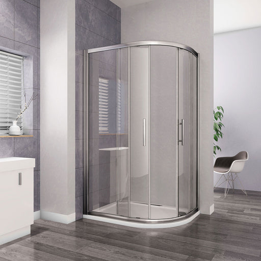 Bathroom 8mm NANO Glass,Chrome Offset Sliding Quadrant shower, AICA shower enclosure