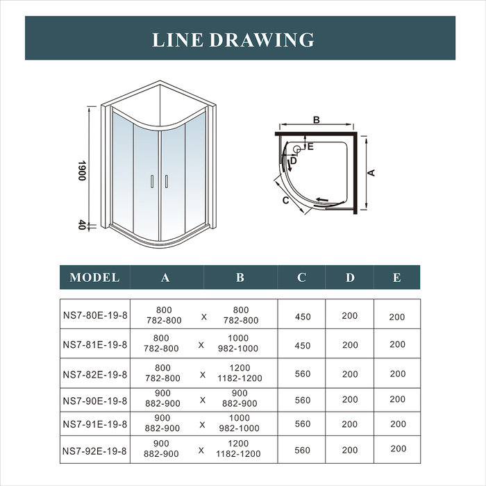 AICA shower enclosure shower door