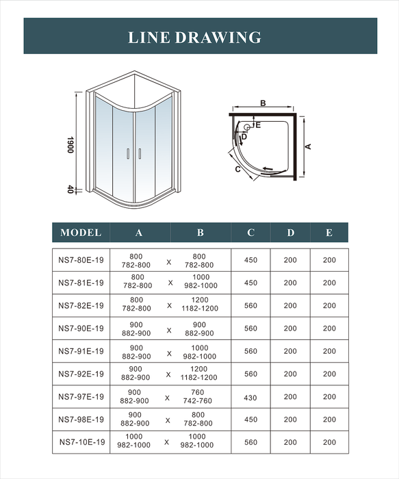 AICA shower enclosure shower door