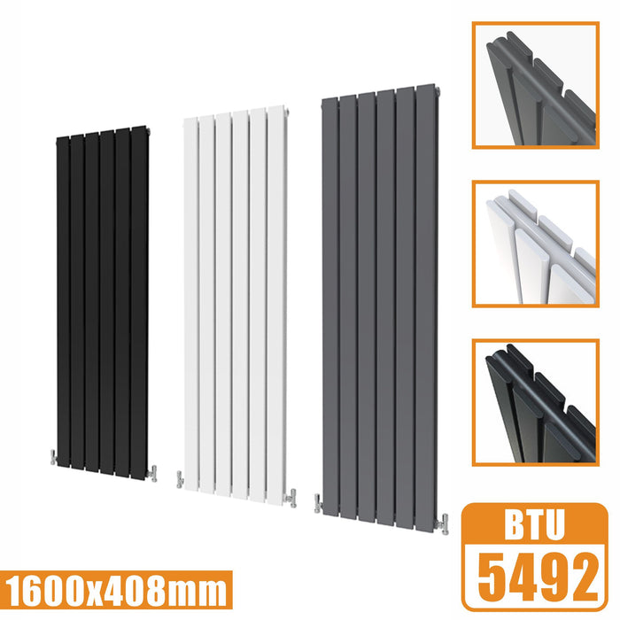 Designer Radiators,Vertical,Tall,Flat Panel,Double 1600x408mm AICA