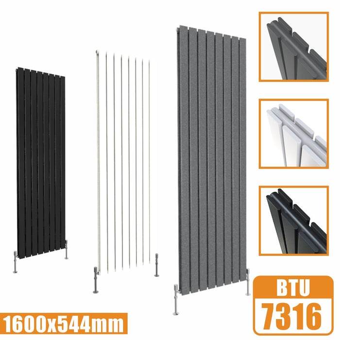 Designer Radiators,Vertical,Tall,Flat Panel,Double 1600x544mm AICA