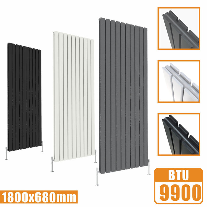 Designer Radiators,Vertical,Tall,Flat Panel,Double 1800x680mm AICA