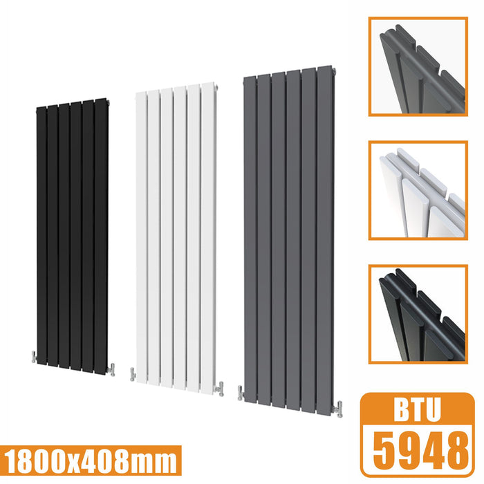 Designer Radiators,Vertical,Tall,Flat Panel,Double 1800x408mm AICA