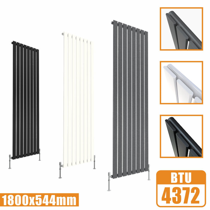 Designer Radiators,Vertical,Tall,Flat Panel,Single 1800x544mm AICA