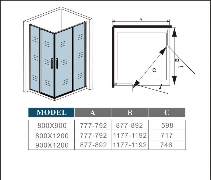 AICA shower enclosure shower door