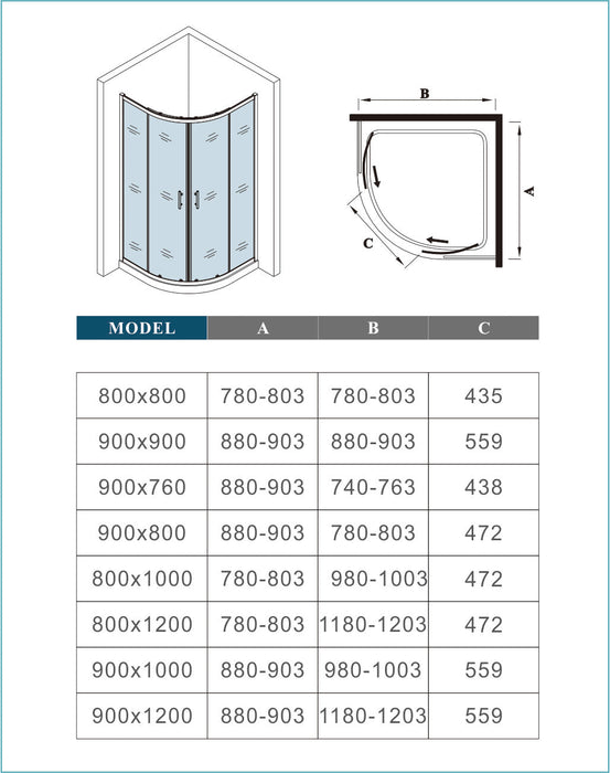 AICA-bathrooms-90x76cm-Quadrant-Shower-Glass-Door-5