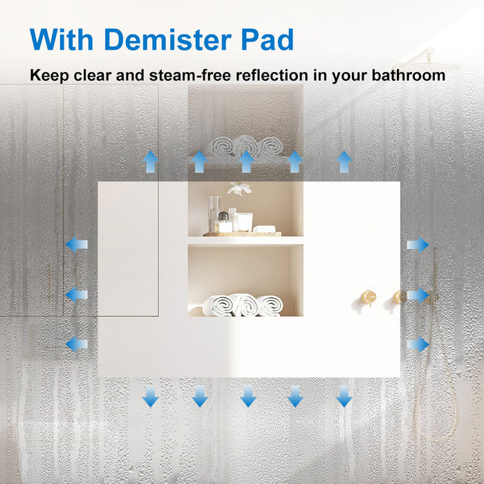 Dimmable Round LED Bathroom Mirror with Demister Pad 2 Colours