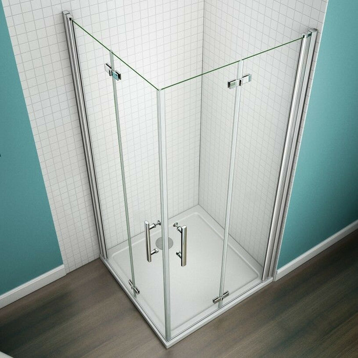 1850 Hinge Bifold Pivot Shower, door, AICA shower enclosure White Stone Tray